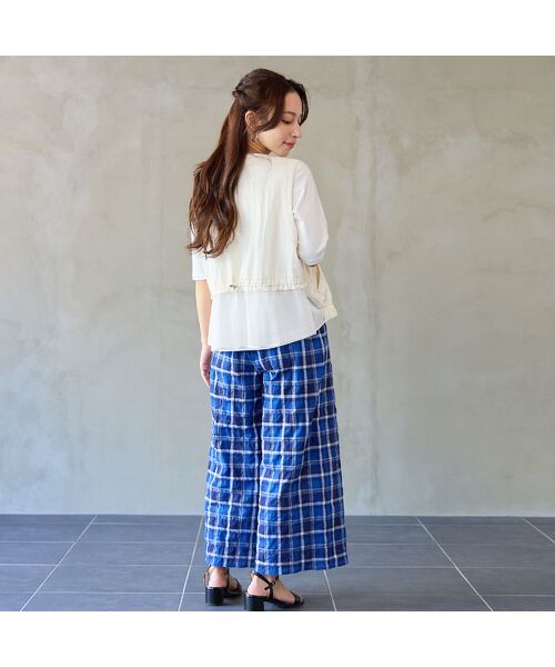 Liliane Burty ECLAT（Sサイズ） / リリアンビューティ エクラ その他パンツ | 【洗える】コットン先染めチェックパンツ | 詳細16