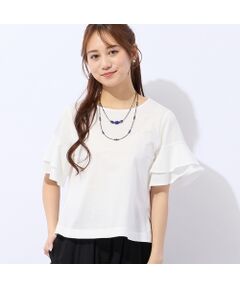 Liliane Burty ECLAT（Sサイズ） / リリアンビューティ エクラ カットソー | 【洗える】フリルスリーブTシャツ