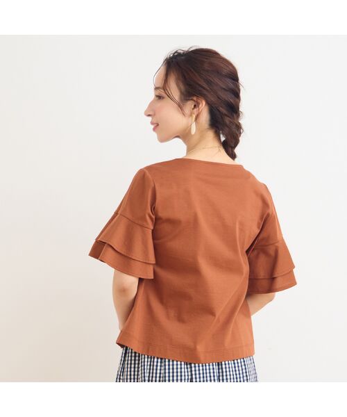 Liliane Burty ECLAT（Sサイズ） / リリアンビューティ エクラ カットソー | 【洗える】フリルスリーブTシャツ | 詳細6