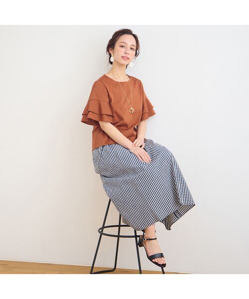 Liliane Burty ECLAT（Sサイズ） / リリアンビューティ エクラ カットソー | 【洗える】フリルスリーブTシャツ | 詳細9