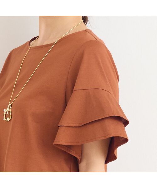 Liliane Burty ECLAT（Sサイズ） / リリアンビューティ エクラ カットソー | 【洗える】フリルスリーブTシャツ | 詳細10