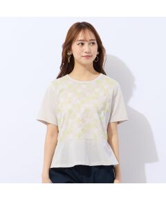 Liliane Burty ECLAT（Sサイズ） / リリアンビューティ エクラ カットソー | 【洗える】ローンワッシャー刺繍Tシャツ