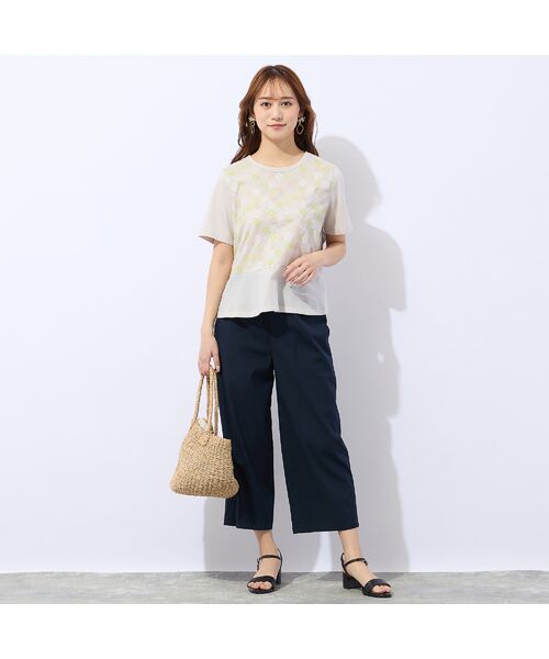 Liliane Burty ECLAT（Sサイズ） / リリアンビューティ エクラ カットソー | 【洗える】ローンワッシャー刺繍Tシャツ | 詳細4