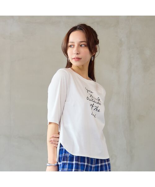 Liliane Burty ECLAT（Sサイズ） / リリアンビューティ エクラ カットソー | 【洗える・接触冷感】ロゴメッセージTシャツ | 詳細1