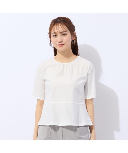 Liliane Burty ECLAT（Sサイズ） / リリアンビューティ エクラ カットソー | 【洗える・接触冷感】綿100％ギャザー半袖Tシャツ | 詳細1