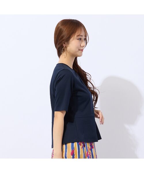 Liliane Burty ECLAT（Sサイズ） / リリアンビューティ エクラ カットソー | 【洗える・接触冷感】綿100％ギャザー半袖Tシャツ | 詳細4