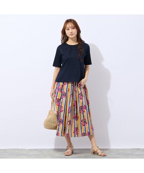 Liliane Burty ECLAT（Sサイズ） / リリアンビューティ エクラ カットソー | 【洗える・接触冷感】綿100％ギャザー半袖Tシャツ | 詳細6