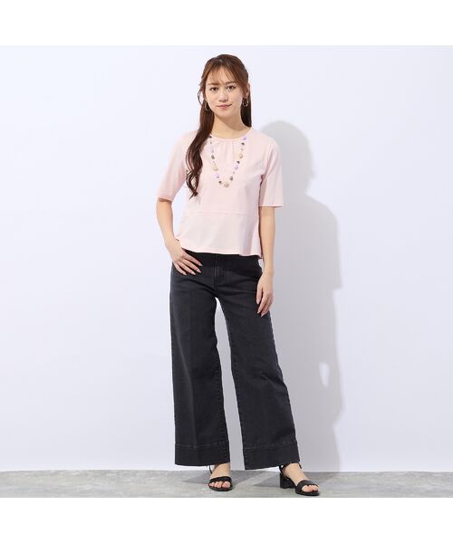 Liliane Burty ECLAT（Sサイズ） / リリアンビューティ エクラ カットソー | 【洗える・接触冷感】綿100％ギャザー半袖Tシャツ | 詳細8