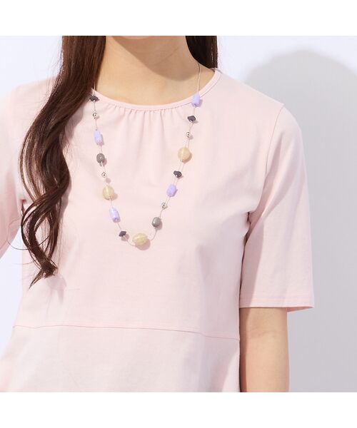 Liliane Burty ECLAT（Sサイズ） / リリアンビューティ エクラ カットソー | 【洗える・接触冷感】綿100％ギャザー半袖Tシャツ | 詳細9