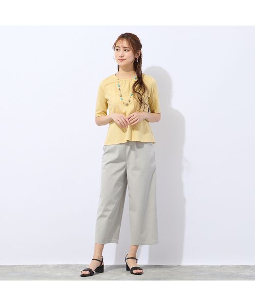 Liliane Burty ECLAT（Sサイズ） / リリアンビューティ エクラ カットソー | 【洗える・接触冷感】綿100％ギャザー半袖Tシャツ | 詳細10