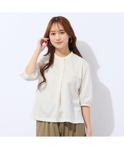 Liliane Burty ECLAT（Sサイズ） / リリアンビューティ エクラ シャツ・ブラウス | 【洗える・接触冷感】ストレッチプルオーバーブラウス | 詳細1