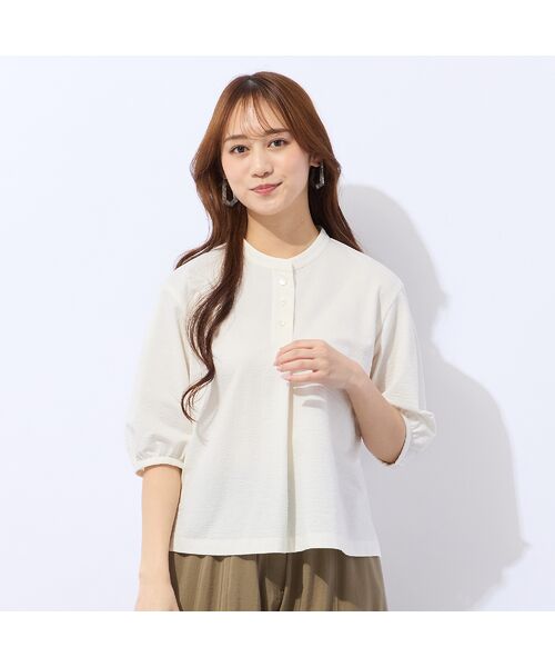 Liliane Burty ECLAT（Sサイズ） / リリアンビューティ エクラ シャツ・ブラウス | 【洗える・接触冷感】ストレッチプルオーバーブラウス | 詳細2