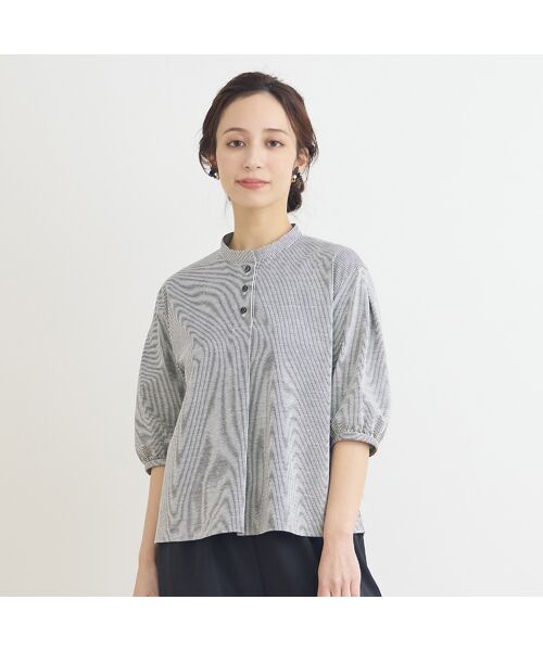 Liliane Burty ECLAT（Sサイズ） / リリアンビューティ エクラ シャツ・ブラウス | 【洗える・接触冷感】ストレッチプルオーバーブラウス | 詳細4