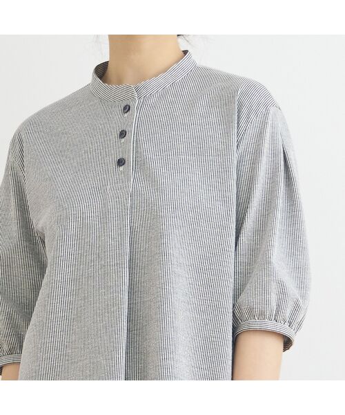 Liliane Burty ECLAT（Sサイズ） / リリアンビューティ エクラ シャツ・ブラウス | 【洗える・接触冷感】ストレッチプルオーバーブラウス | 詳細8