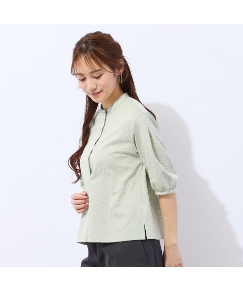 Liliane Burty ECLAT（Sサイズ） / リリアンビューティ エクラ シャツ・ブラウス | 【洗える・接触冷感】ストレッチプルオーバーブラウス | 詳細9