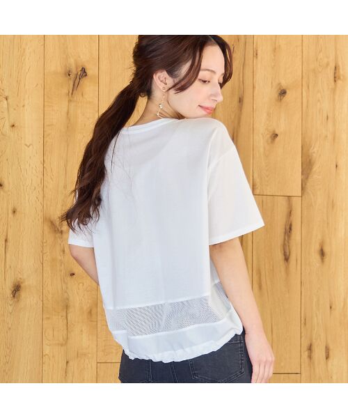Liliane Burty ECLAT（Sサイズ） / リリアンビューティ エクラ カットソー | 【洗える】メッシュ配色デザインTシャツ | 詳細3
