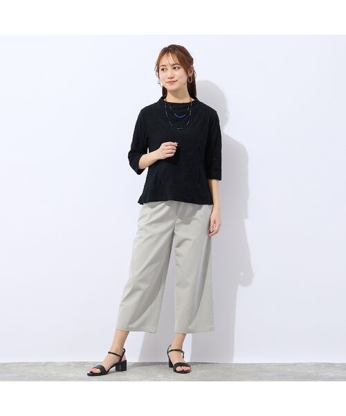 Liliane Burty ECLAT（Sサイズ） / リリアンビューティ エクラ カットソー | 【洗える・アンサンブル対応】綿ジャカードプルオーバーTシャツ | 詳細5