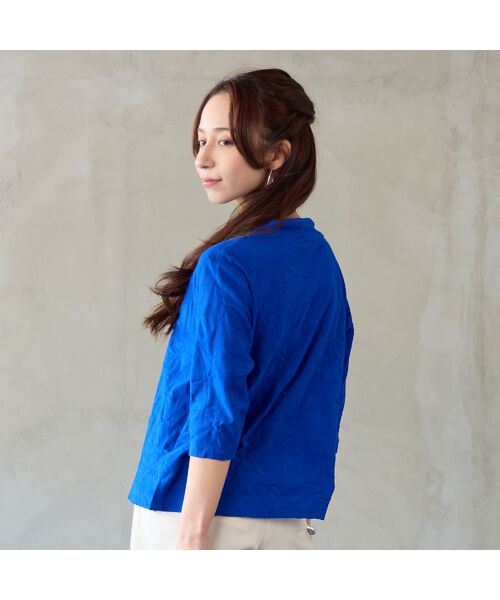 Liliane Burty ECLAT（Sサイズ） / リリアンビューティ エクラ カットソー | 【洗える・アンサンブル対応】綿ジャカードプルオーバーTシャツ | 詳細9