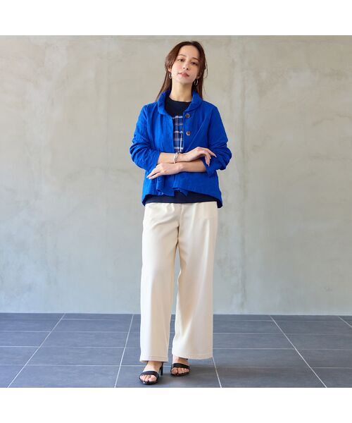 Liliane Burty ECLAT（Sサイズ） / リリアンビューティ エクラ カットソー | 【洗える】コットン先染めチェック×カットソーTシャツ | 詳細9