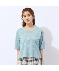 Liliane Burty ECLAT（Sサイズ） / リリアンビューティ エクラ カットソー | 【洗える・接触冷感】スパンコール刺繍Ｔシャツ