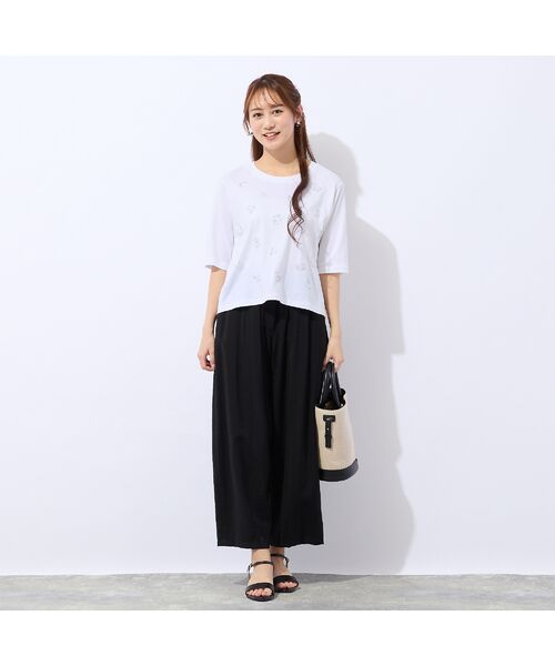 Liliane Burty ECLAT（Sサイズ） / リリアンビューティ エクラ カットソー | 【洗える・接触冷感】スパンコール刺繍Ｔシャツ | 詳細1