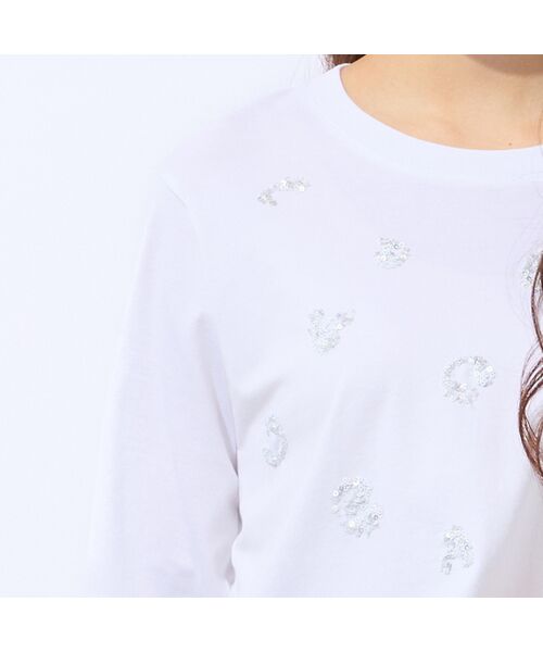 Liliane Burty ECLAT（Sサイズ） / リリアンビューティ エクラ カットソー | 【洗える・接触冷感】スパンコール刺繍Ｔシャツ | 詳細3