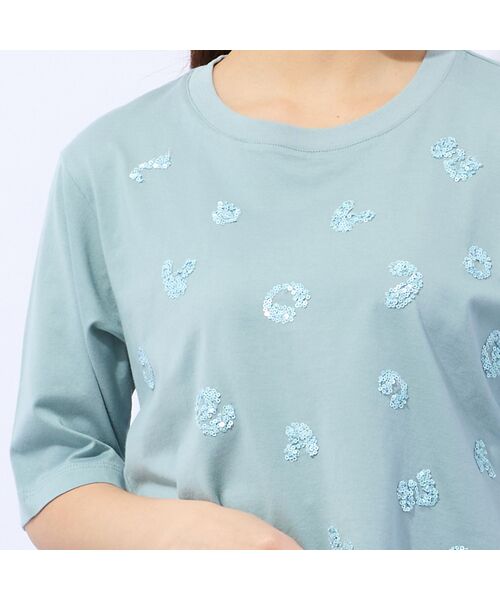 Liliane Burty ECLAT（Sサイズ） / リリアンビューティ エクラ カットソー | 【洗える・接触冷感】スパンコール刺繍Ｔシャツ | 詳細9