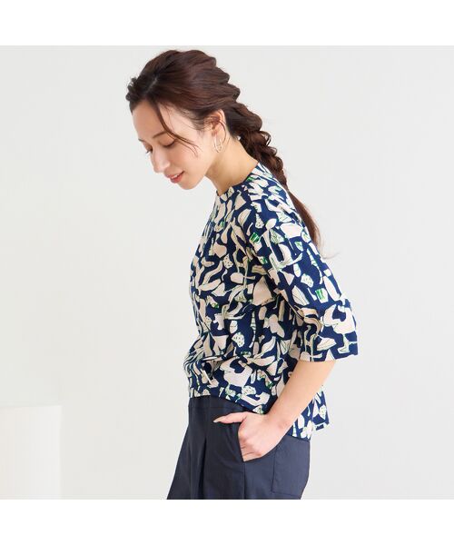 Liliane Burty ECLAT（Sサイズ） / リリアンビューティ エクラ カットソー | 【洗える】幾何プリントプルオーバーTシャツ | 詳細7