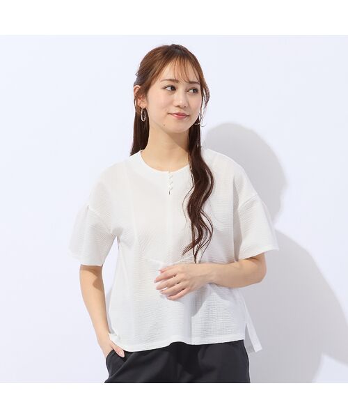 Liliane Burty ECLAT（Sサイズ） / リリアンビューティ エクラ カットソー | 【洗える】シアサッカープルオーバーTシャツ | 詳細1