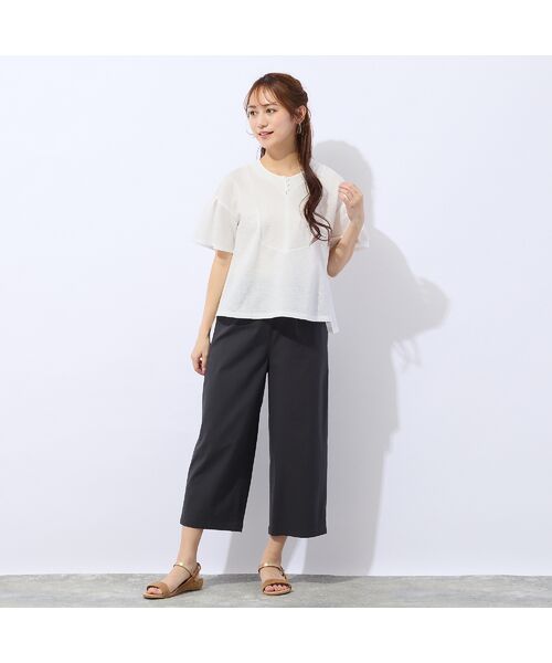Liliane Burty ECLAT（Sサイズ） / リリアンビューティ エクラ カットソー | 【洗える】シアサッカープルオーバーTシャツ | 詳細2