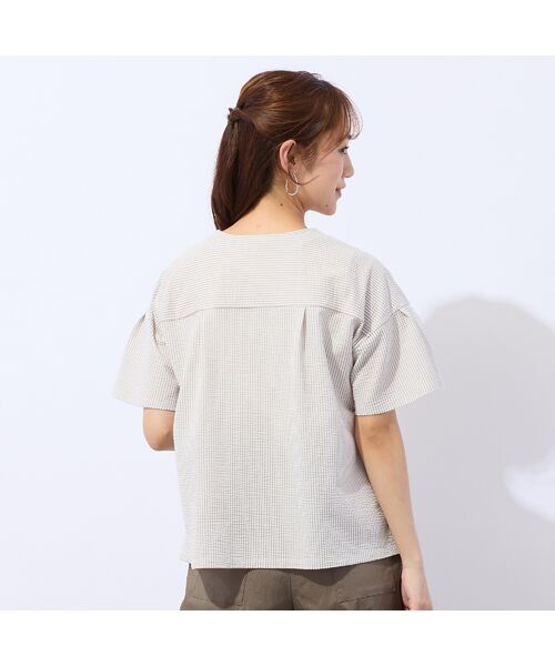Liliane Burty ECLAT（Sサイズ） / リリアンビューティ エクラ カットソー | 【洗える】シアサッカープルオーバーTシャツ | 詳細4