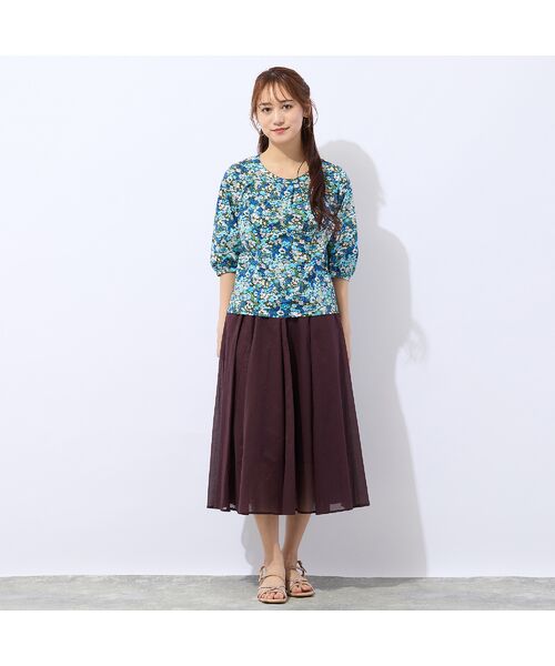 Liliane Burty ECLAT（Sサイズ） / リリアンビューティ エクラ カットソー | 【洗える】リバティプリントプルオーバータックTシャツ | 詳細8