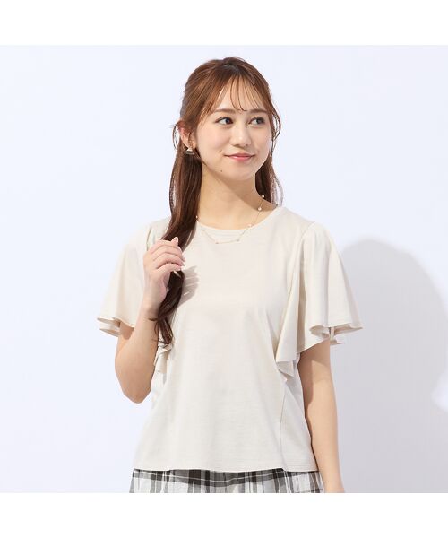 Liliane Burty ECLAT（Sサイズ） / リリアンビューティ エクラ カットソー | 【洗える・接触冷感】ラッフルスリーブTシャツ | 詳細1
