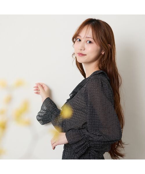 Liliane Burty ECLAT（Sサイズ） / リリアンビューティ エクラ シャツ・ブラウス | 【洗える/セットアップ対応】サッカードットフリルブラウス | 詳細9