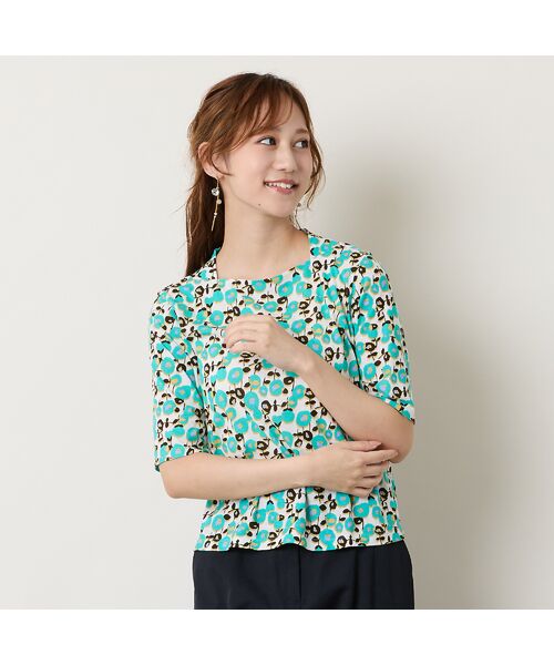 Liliane Burty ECLAT（Sサイズ） / リリアンビューティ エクラ カットソー | 【洗える】フラワープリントボートネックTシャツ | 詳細7