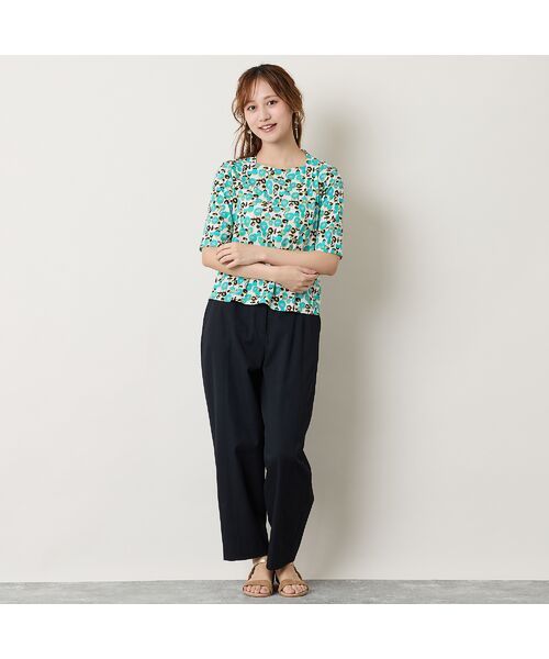 Liliane Burty ECLAT（Sサイズ） / リリアンビューティ エクラ カットソー | 【洗える】フラワープリントボートネックTシャツ | 詳細8