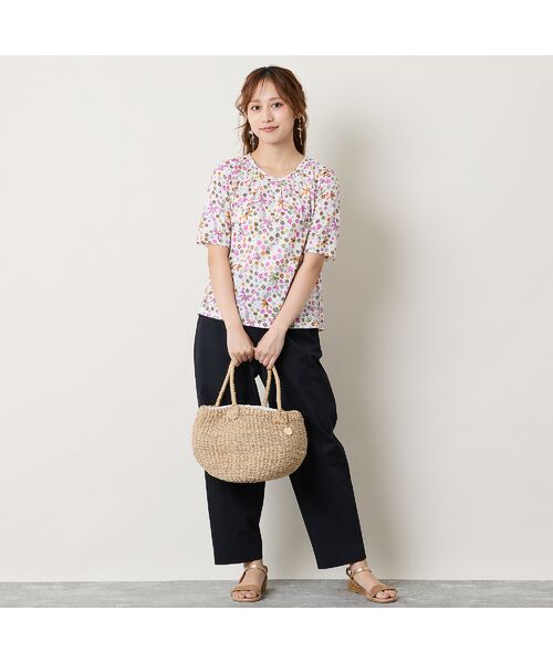 Liliane Burty ECLAT（Sサイズ） / リリアンビューティ エクラ カットソー | 【洗える】綿100％フラワープリントTシャツ | 詳細4