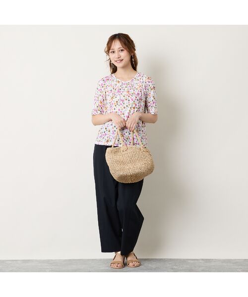 Liliane Burty ECLAT（Sサイズ） / リリアンビューティ エクラ カットソー | 【洗える】綿100％フラワープリントTシャツ | 詳細5