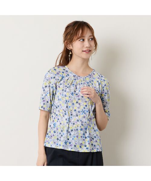 Liliane Burty ECLAT（Sサイズ） / リリアンビューティ エクラ カットソー | 【洗える】綿100％フラワープリントTシャツ | 詳細8