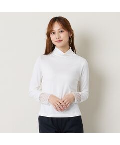 Liliane Burty ECLAT（Sサイズ） / リリアンビューティ エクラ カットソー | 【洗える】袖レースTシャツ