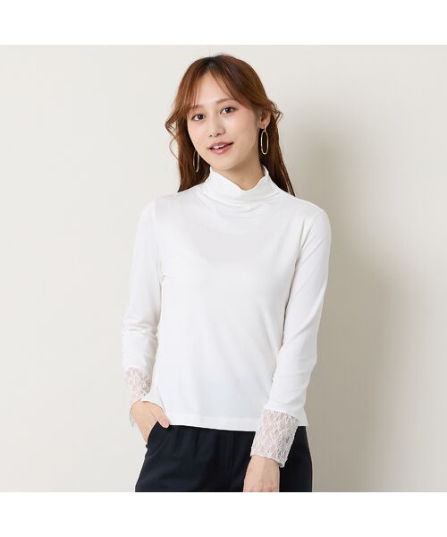 Liliane Burty ECLAT（Sサイズ） / リリアンビューティ エクラ カットソー | 【洗える】袖レースTシャツ | 詳細1