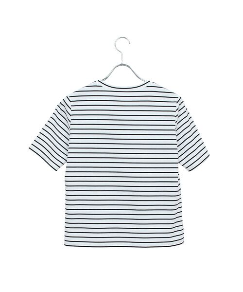 Liliane Burty ECLAT（Sサイズ） / リリアンビューティ エクラ カットソー | 【洗える】接触冷感ボーダー刺繍Tシャツ | 詳細2