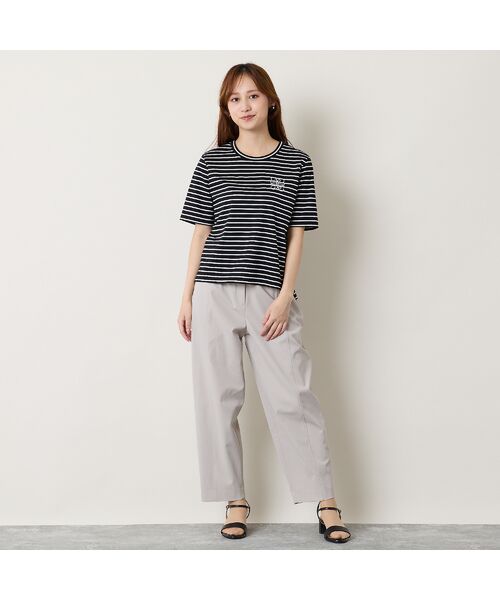 Liliane Burty ECLAT（Sサイズ） / リリアンビューティ エクラ カットソー | 【洗える】接触冷感ボーダー刺繍Tシャツ | 詳細5