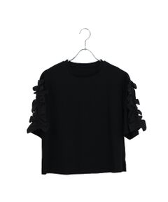 Liliane Burty ECLAT（Sサイズ） / リリアンビューティ エクラ カットソー | 【洗える】袖配色フリルTシャツ