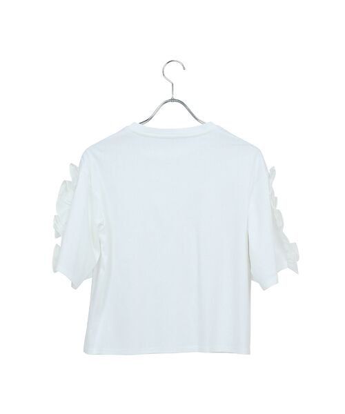 Liliane Burty ECLAT（Sサイズ） / リリアンビューティ エクラ カットソー | 【洗える】袖配色フリルTシャツ | 詳細1