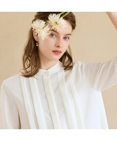 Liliane Burty ECLAT（Sサイズ） / リリアンビューティ エクラ シャツ・ブラウス | 【洗える】ジョーゼットタックブラウス