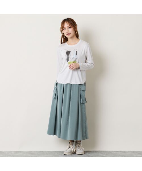Liliane Burty ECLAT（Sサイズ） / リリアンビューティ エクラ カットソー | 【洗える】スムースプリント長袖Tシャツ | 詳細4
