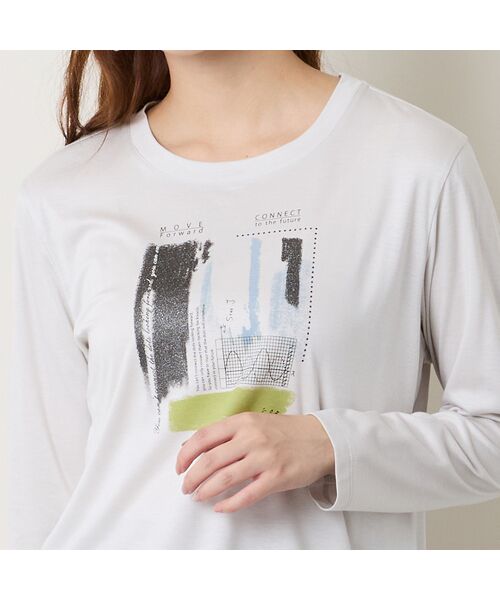 Liliane Burty ECLAT（Sサイズ） / リリアンビューティ エクラ カットソー | 【洗える】スムースプリント長袖Tシャツ | 詳細5