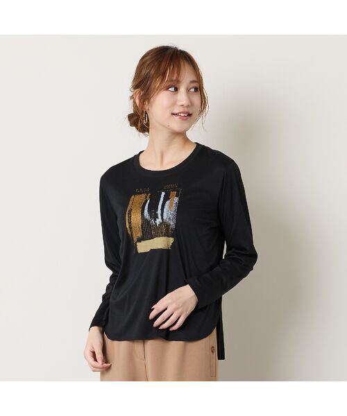 Liliane Burty ECLAT（Sサイズ） / リリアンビューティ エクラ カットソー | 【洗える】スムースプリント長袖Tシャツ | 詳細7