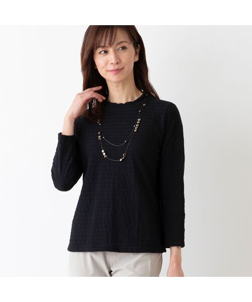 LOBJIE/ロブジェ シャーリングジャカードトップス ブラック M LOBJIE/ロブジェ シャーリングジャカードトップス ブラック M